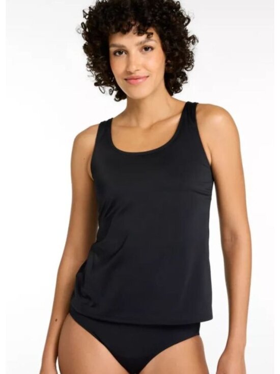 L.L. Bean Other - L.L. Bean Black UPF 50+ BeanSport Scoopneck Swimwear Tankini Top Women's 8 REG